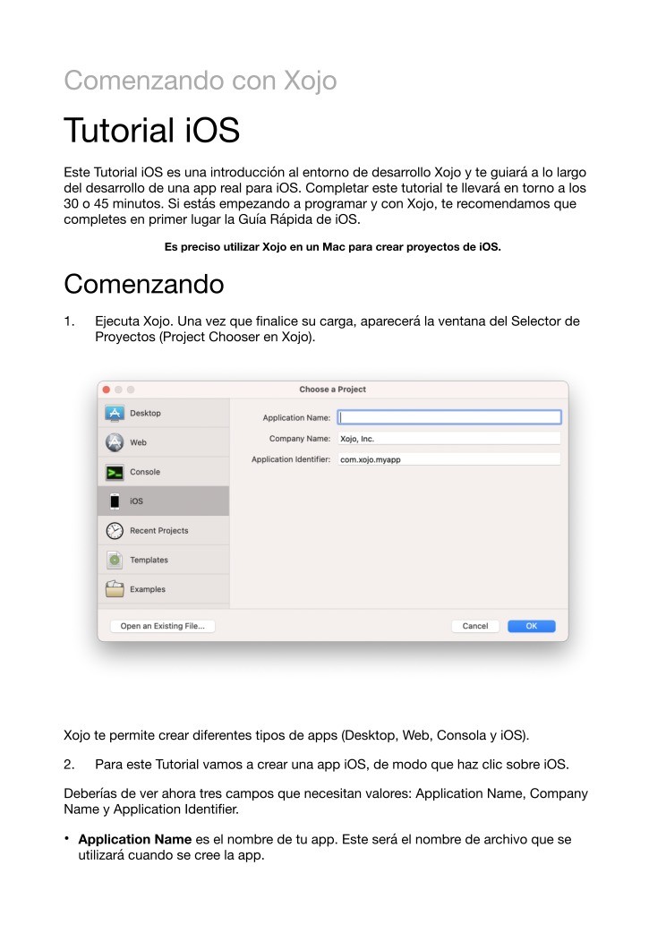 Imágen de pdf Tutorial iOS - Comenzando con Xojo